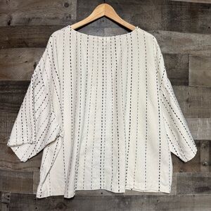 Pure Jill Cream Cotton Boxy Blouse XL